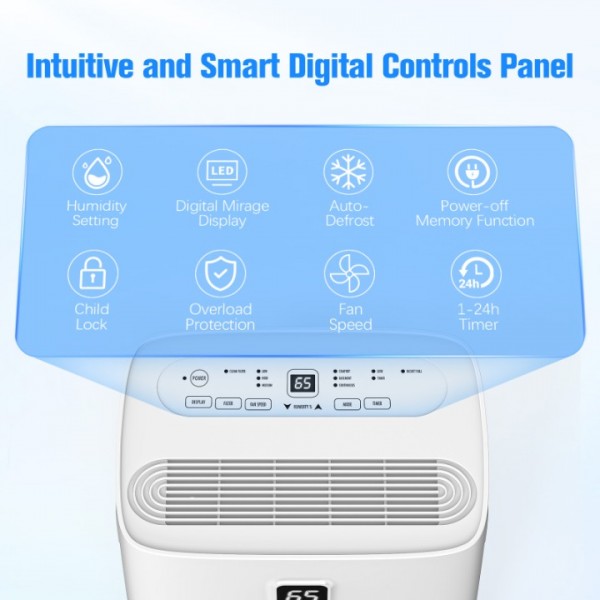 Devesere 80 Pint Energy Star Home Dehumidifier for Basement,Bedroom,Bathroom and Large Room up to 5,000 Sq.Ft,with Drain Hose,Smart humidistats and Large Tank 